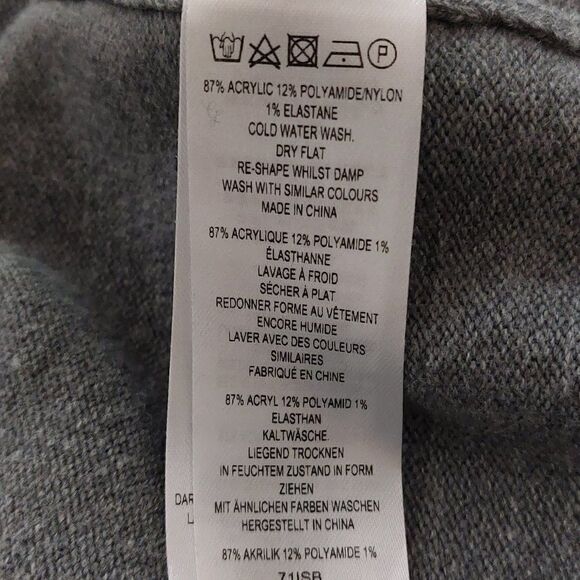 French Connection V-Neck Dress in Gray with Short Sleeves Size Medium - Picture 6 of 7